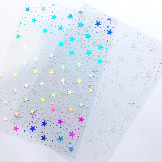 STARGAZER   Foiled Acetate A4 Stars holographic and white foil