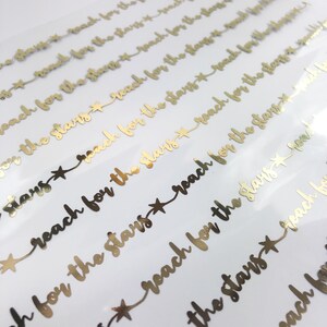 STARLIGHT   Foiled Acetate A4  gold foil  text