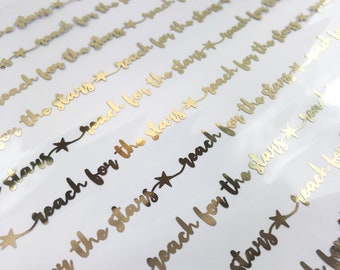 STARLIGHT   Foiled Acetate A4  gold foil  text