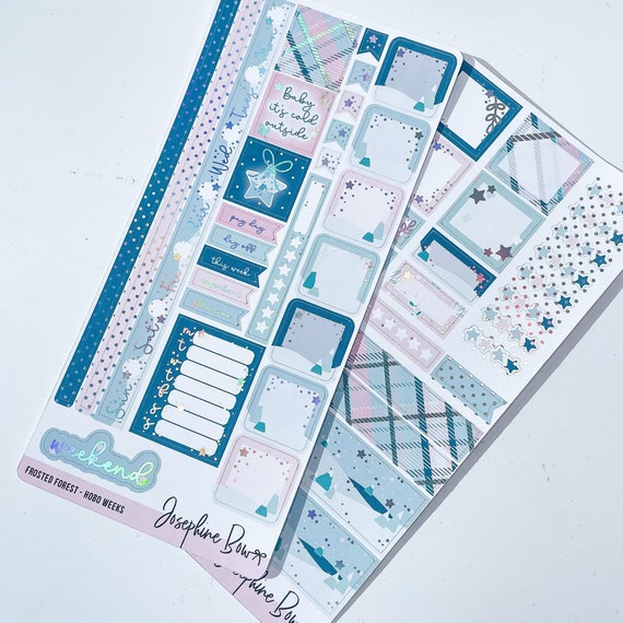 FROSTED FOREST  Hobonichi Weeks Kit  planner stickers  foiled stickers  HOLO foil  Winter Planner Stickers