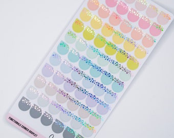 CORNER DROPLETS  foiled functional stickers  Foil colour choice  planner essentials