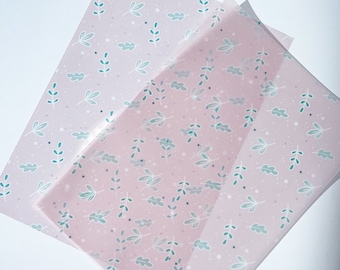 FROSTED FOREST  Leaf Design   Printed vellum & acetate A4  Planner Decoration  Winter Planner Decor