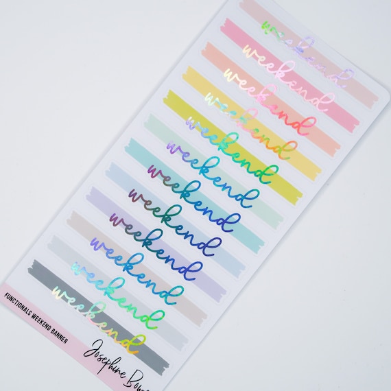 WEEKEND BANNERS  foiled functional stickers  Foil colour choice  planner essentials