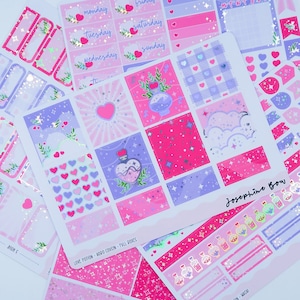 LOVE POTION Hobonichi Cousin Weekly Kit planner stickers  foiled stickers  Holographic Foil Valentines Witchy