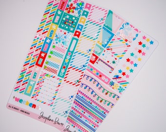 Holographic Foiled Planner Stickers: All Is Bright Hobonichi Weeks Kit