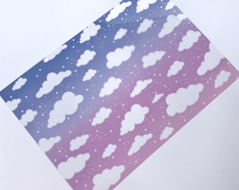 Head In The Clouds   Cloud and Spot Printed vellum & acetate A4  Planner Decoration