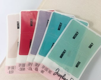 TABS HOBONICHI COLORATI linguette bordo superiore 29 Combinazioni di colori Adesivi funzionali Adesivi Planner Opaco