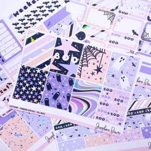 BOO  planner stickers  foiled stickers  Standard Vertical Weekly Kit  HOLO foil  halloween