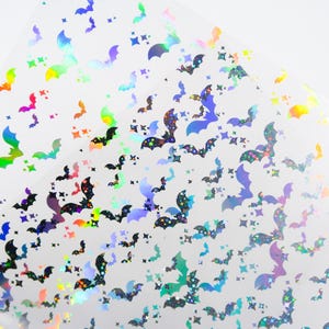 SPOOKY DISCO  Disco Bats Foiled Acetate A4  holographic foil Halloween