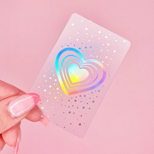 VALENTINES HEART  frosted washi card with holographic foil print
