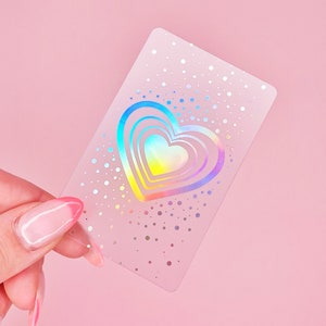 VALENTINES HEART matte washi-kaart met holografische folieprint