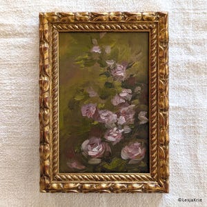 Floral impressionistische ORIGINAL Ölgemälde Rosen Impasto Blumen Kunstwerk Kleine Galerie-Wand-Dekor personalisiertes Geschenk UNGERAHMT