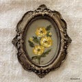 Framed Victorian Painting: French Countryside Floral Still Life, Unique one of a kind vintage lover gift product logo