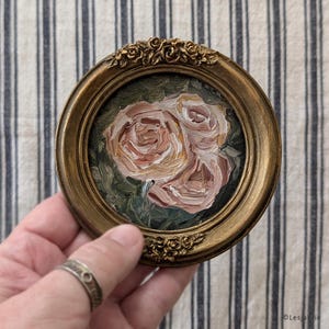Coquette Impasto Flores rosas Galeria de decoração de parede Casa pequena casa de fazenda decoração cottagecore Jardim Floral Pintura ORIGINAL
