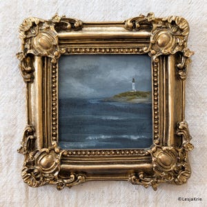 Arte de la playa, paisaje marino, casa de playa, pintura al óleo ORIGINAL, decoración vintage para el hogar, galería de arte de pared, regalo de inauguración de la casa, regalo para un amigo