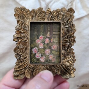 Decoración maximalista Jardín de malvas Arte de pared de galería vintage personalizado Pintura al óleo ORIGINAL Decoración cottagecore de granja Arte shabby chic