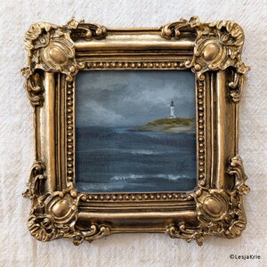 Arte do oceano à beira-mar Paisagem marinha Pintura de casa de praia Arte a óleo ORIGINAL Decoração de casa vintage Galeria de arte de parede Presente de inauguração Presente para amigo