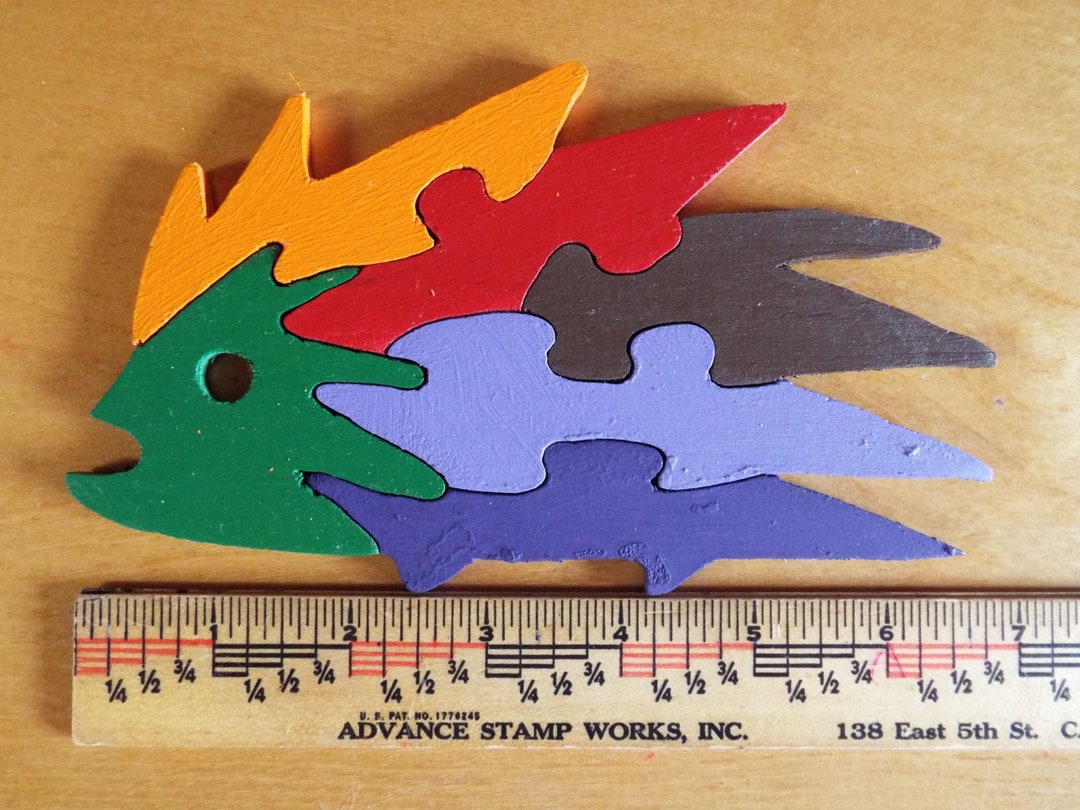 Colorful Hedgehog Puzzle Wooden Puzzle - Etsy