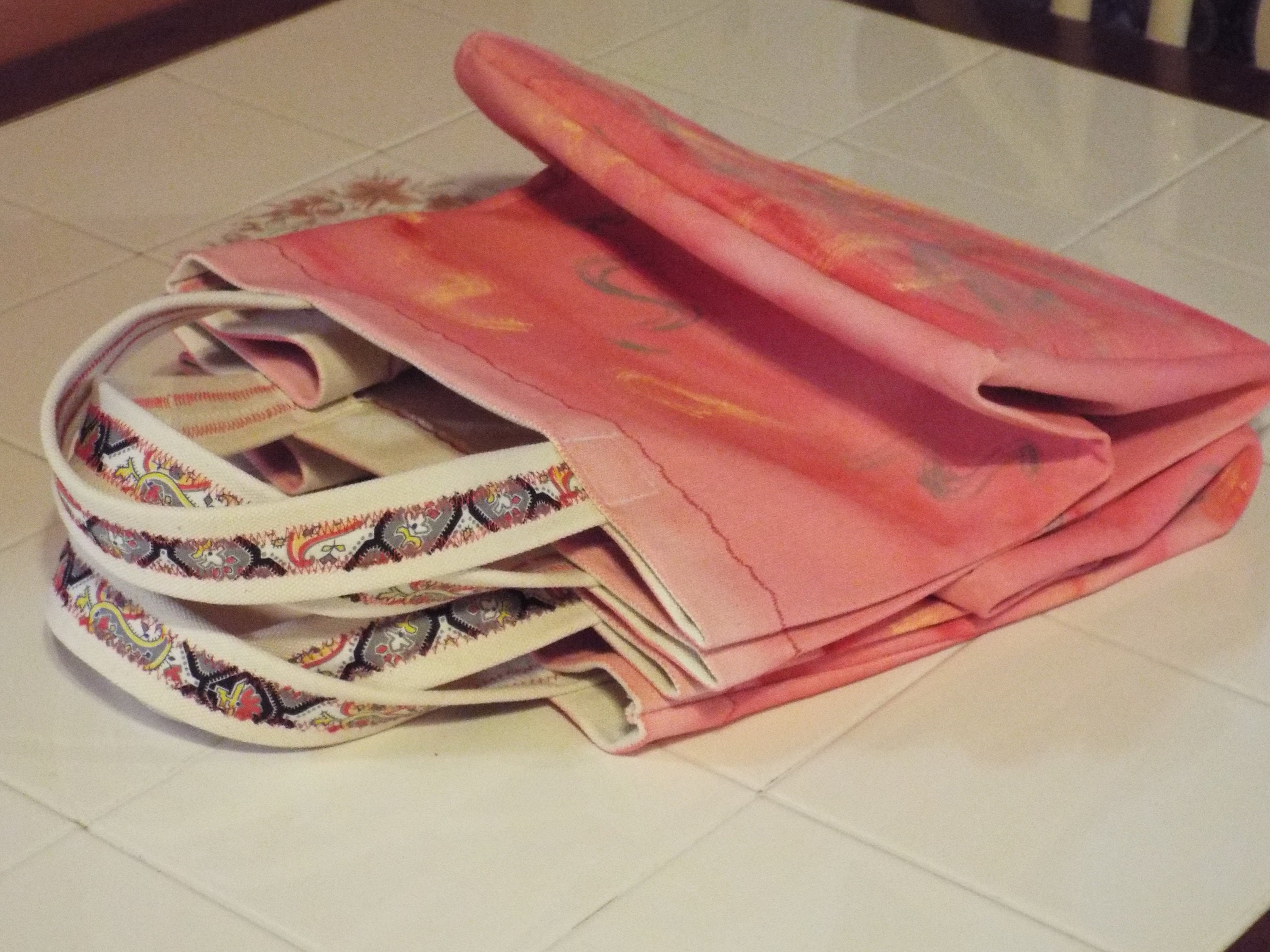 Canvas Grocery Bags Pair of Hand Painted Shopping Bags Etsy