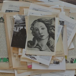 Paper bundle of 100+ vintage and qntique book pages large pack for junk journal Ephemera