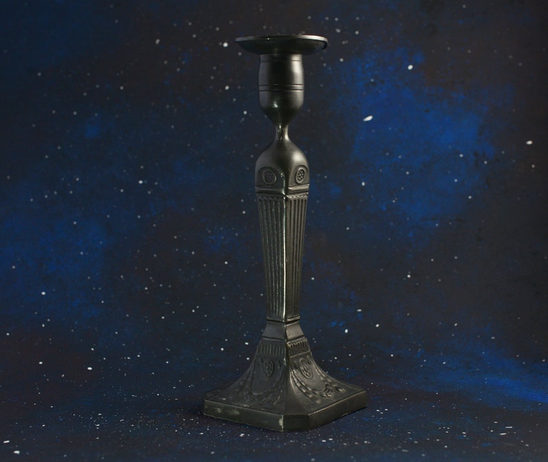 Metal Candlestick vintage Art Deco style image 2