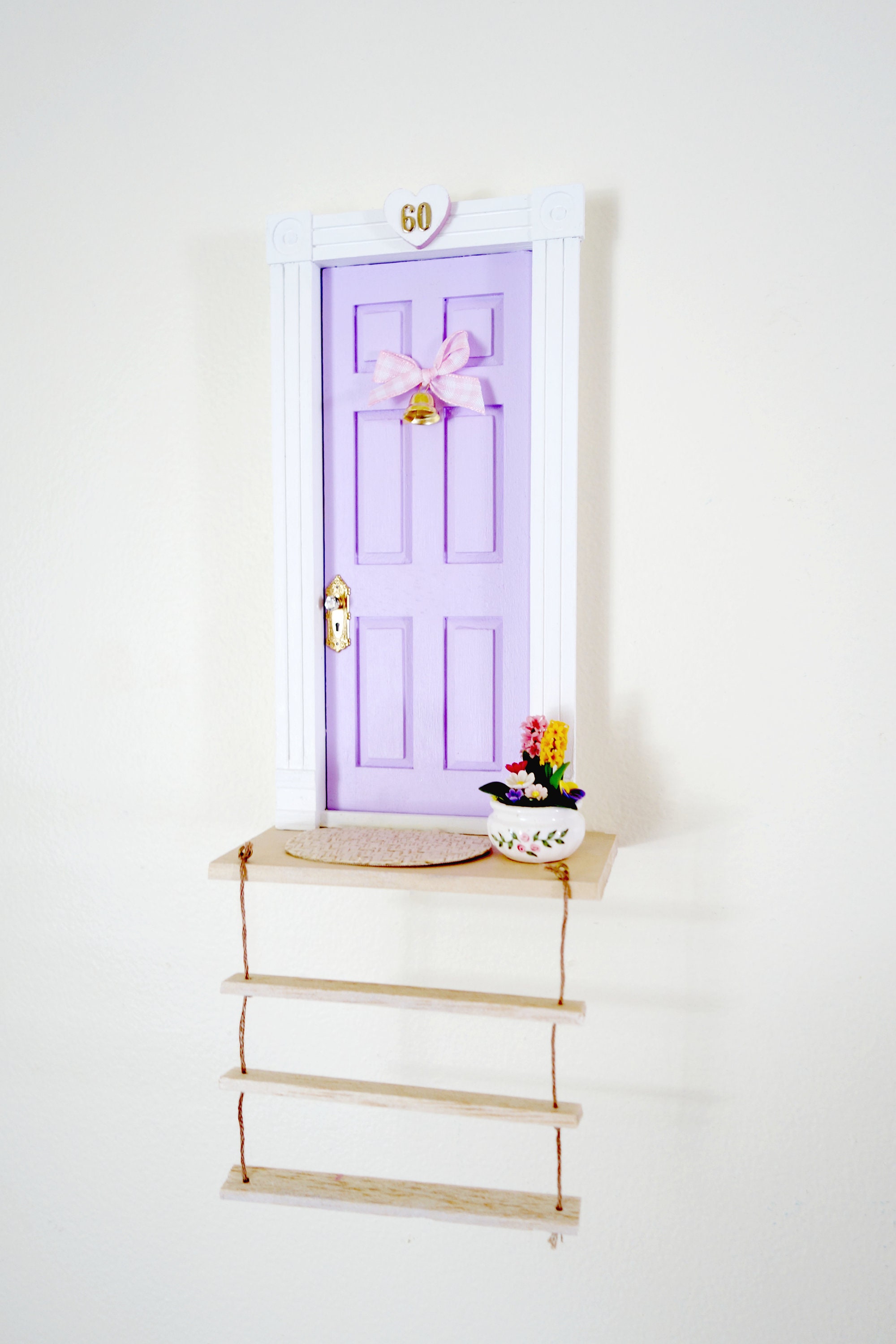 Lilac Fairy Door Light Purple Fairy Door Ooak Fairy Door Etsy