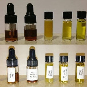 Sample set of recreated oil-based perfumes of antiquity -