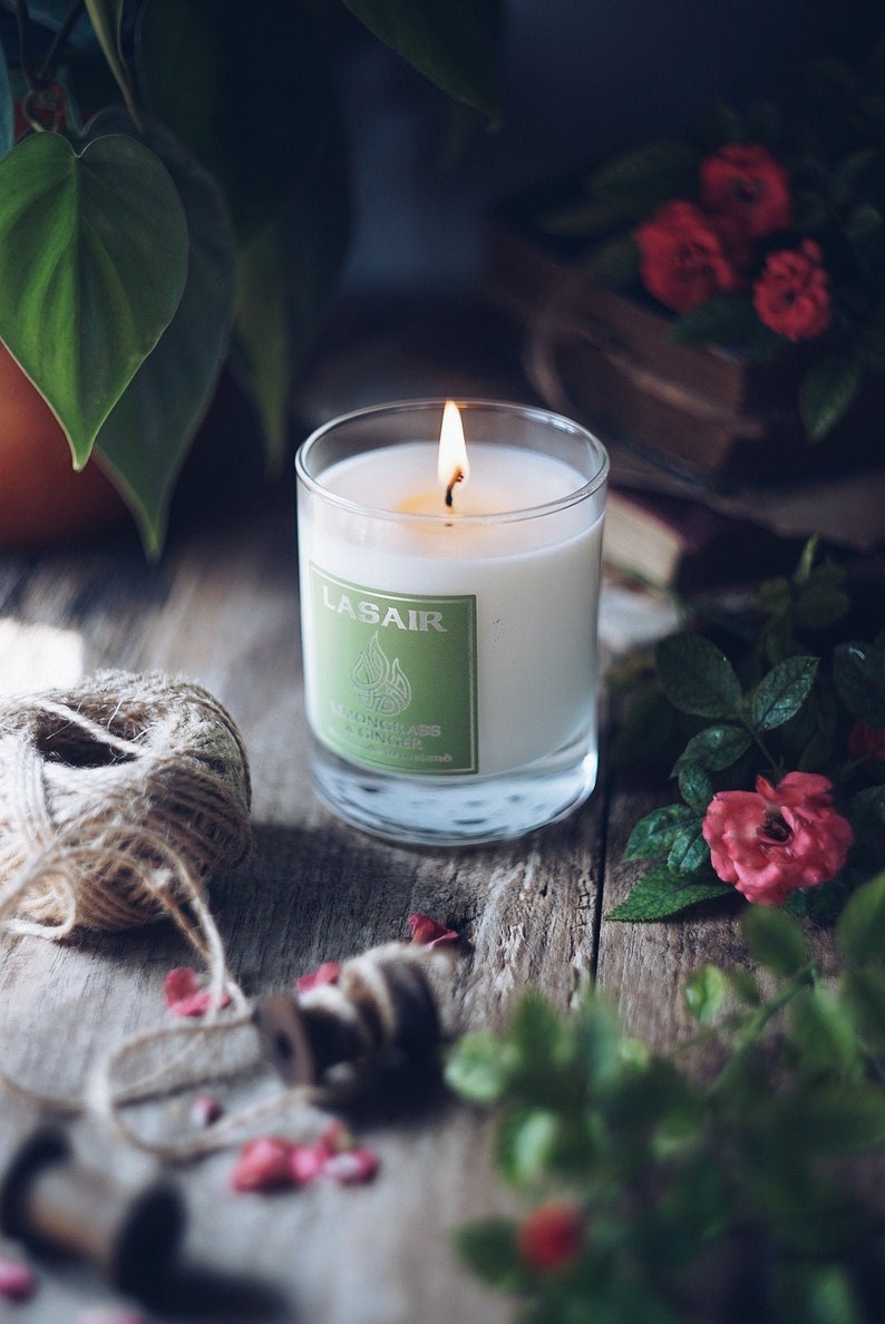 Lemongrass & Ginger Scented Candle Made in Ireland Lemon Etsy