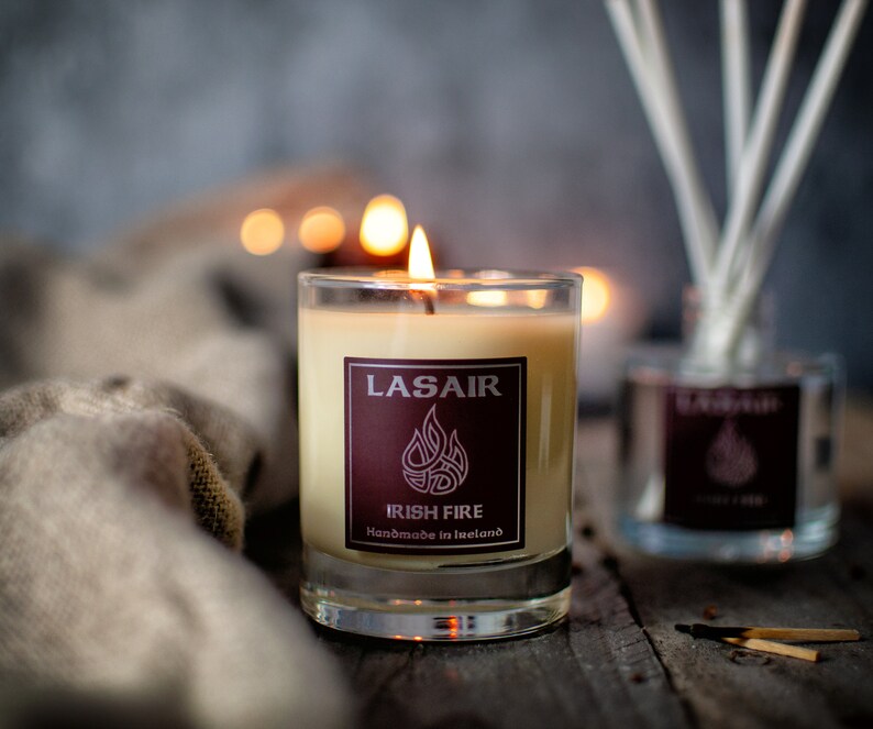 Irish Fire Scented Candle Made in Ireland Amber Etsy UK