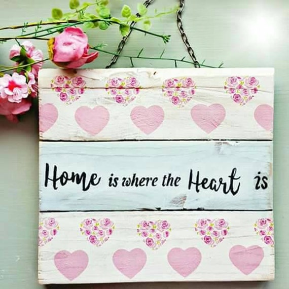 Home Is Where The Heart Is Plaque Reclaimed Wood Hanging Etsy