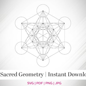 Sacred Geometry SVG, Metatrons Cube, Cut File, Digital File, New Age, Fibonacci, Angel Grid, Crystal Grid, Energy Grid, for Laser Cutting