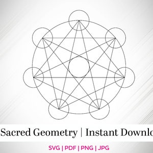 Sacred Geometry SVG, Heptagram, Seven point star, Septagram, Cut File, Digital File, Science, Angel Grid, Crystal Grid, Energy Grid