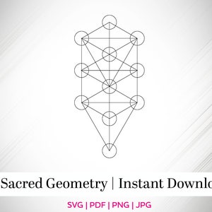Sacred Geometry SVG, Tree of Life, Kabbalah, Kabbala, Digital file, New Age, Fibonacci, Science, Angel Grid, Crystal Grid, Energy Grid