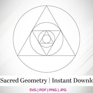 Sacred Geometry SVG, Equilateral Triangle, Cut File, Digital Vector File, New Age, Fibonacci, Science, Angel Grid, Crystal Grid, Energy Grid