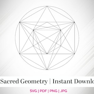 Sacred Geometry SVG, Metatrons Cube, Cut File, Digital File, New Age, Fibonacci, Angel Grid, Crystal Grid, Energy Grid, for Laser Cutting