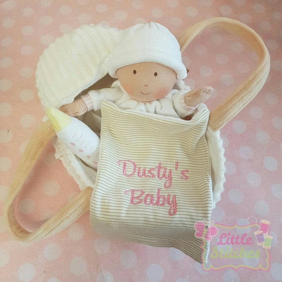 Personalised baby doll with carry cot and blanket soft body Etsy