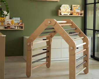 Forest Climber: Montessori Wooden Triangle Gym for Toddlers - Indoor Playground Equipment
