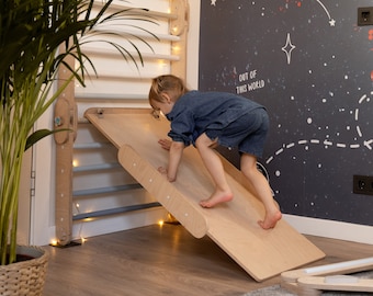 HAPPYMOON® ramps, double-sided ramp, board, slide, Montessori toys, happymoon, Montessori ramp, climbing, stone ramp, bar ramp.