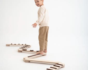 Wooden balance beam set from 6, wooden balance toy, Montessori balance board, kids gift,  double-sided balance beams, kids balance beam