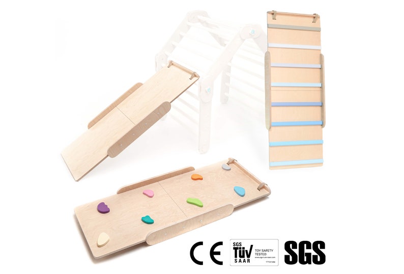 HAPPYMOON® ramps, double-sided ramp, board, slide, Montessori toys, happymoon, Montessori ramp, climbing, stone ramp, bar ramp. image 2