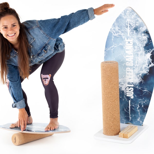 Planche d'équilibre conçue. Excellent article pour se sentir comme un surfeur à la maison. Balancez-vous et balancez-vous ! HappyMoon