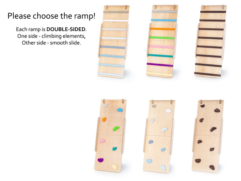 HAPPYMOON® ramps, double-sided ramp, board, slide, Montessori toys, happymoon, Montessori ramp, climbing, stone ramp, bar ramp. image 1