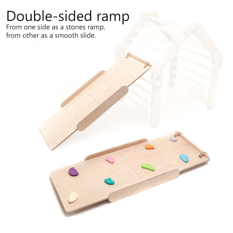 HAPPYMOON® ramps, double-sided ramp, board, slide, Montessori toys, happymoon, Montessori ramp, climbing, stone ramp, bar ramp. image 7