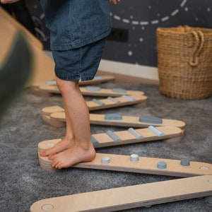 Balance beam set from 4, 6 or 8 beams, Montessori toy, gift for kids, wooden balance path, balance toy for kid, balance board, toddler gym