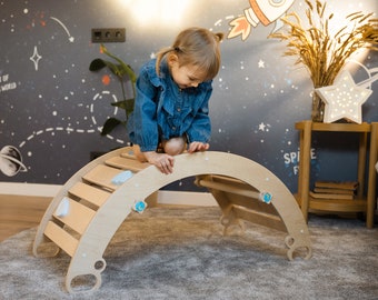 Happymoon®  climbing arch, ramp for a climber, rocker-arch, Montessori toys, wooden climbing toy for toddlers, Montessori furniture