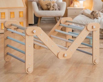 Transformable Climbing Triangle, modifiable triangle, Montessori, climbing, toddler triangle, climbing triangle, Happymoon.