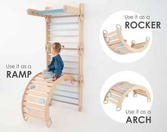 Climbing arch, climbing toy for children, rocker ramp, rocker-arch, rainbow rocker, Montessori toys, wooden rocker, climbing gym