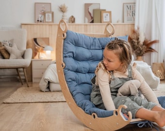 HAPPYMOON®  climbing arch, ramp, rocker-arch, Montessori toys, montessori furniture, rainbow rocker, wooden climbing toy for toddlers