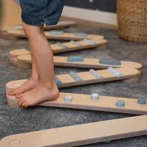 Balance beam set from 4, 6 or 8 beams, Montessori toy, gift for kids, wooden balance path, balance toy for kid, balance board, toddler gym
