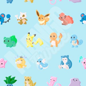 Kawaii fickmonster sömlöst mönster PNG | Multifunktionsdesign | Sömlöst mönster | Direkt nedladdning